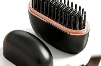 Mini piastra lisciante senza fili, mini spazzola lisciante per capelli, riscaldamento rapido, spazzola lisciante portatile, regolazione della temperatura a 3 livelli, adatta per tutte le acconciature