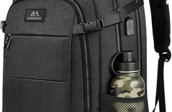 ANNMOR Zaino Porta PC, 15-17,3″ PC per Zaino Uomo, Zaino da Viaggio e Scuola con Porta USB, Compagno Versatile per Adolescenti, Studenti e Lavoratori