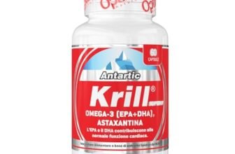 Antartic Krill Superb, 60 capsule naturalmente ricco in Omega 3, EPA, DHA e Astaxantina – contribuisce alla normale funzione cardiaca Optima Naturals