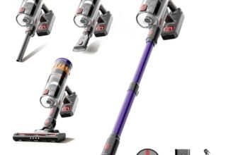 Lefant V1 Aspirapolvere Senza Fili, 40000Pa Scopa Elettrica Senza Fili Potente, Touch Intelligente LED, Filtro a 5 Stadi, Autonomia 42 Min, Design Autoportante, per Pavimenti/Tappeti/Peli Animali