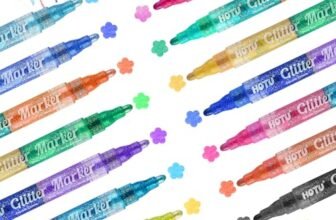 HOTU 16 Colores Glitter pennarelli acrilici luccicanti metallizzati, Glitter Metallic Paint Markers