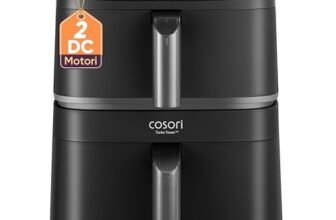 COSORI Turbo Tower Friggitrice ad Aria 10,8L con Cestelli Verticali, Cottura Salvaspazio a 3 Livelli, 2630W, 6 Funzioni, 2 Motori DC, 50+ Ricette Complete Online, CAF-DC111