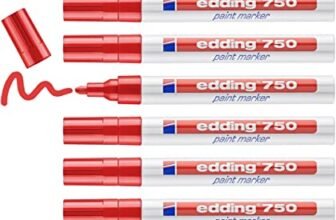 edding 750 Paint Marker, colore: Nero, Red, 10, 10 Pezzi