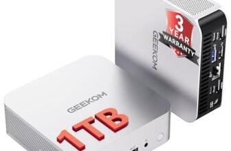 GEEKOM A6 Mini PC con AMD Ryzen 7 6800H|16GB DDR5 RAM(Espandibile,Non LPDDR) e 1TB SSD,LAN 2.5G Ultra Veloce| Mini PC Windows 11 Pro |USB4.0,8K@60Hz/4K@120Hz,Slot SD,USB 4.0| per Ufficio e Lavoro