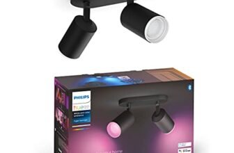 Philips Hue Fugato White & Color AmbianceSpot 2 flg. nero 2x350lm, dimmerabile, 16 milioni di colori, controllabile tramite app, compatibile con Amazon Alexa (Echo, Echo Dot)