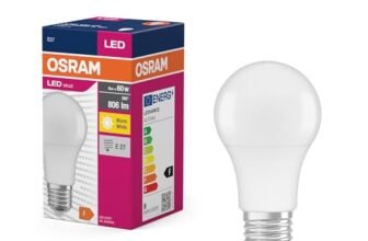 OSRAM Lampada LED a stella a LED Classic LED A60 per socket E27, forma della pera, fr, 806 lumen, bianco caldo, 2700k, sostituzione per lampadine da 60w convenzionali, non dimmerabile, 10 pacchetti