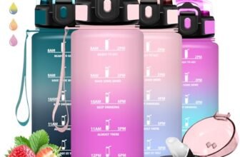 Borraccia Bambini, Borraccia 500 ml, Borracce con Cannuccia, Senza Perdite, Water Bottle Motivazionale, Facile da Trasportare, Bottiglia Graduata, Con Slogan Motivazionale, Borracce per Scuole, Sport