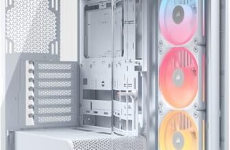 CORSAIR FRAME 4500X LX-R RGB LINK Case Mid-Tower per PC con Vetro Panoramico – Sistema di Montaggio InfiniRail, Anti-Sag della GPU, Include 3 Ventole LX120R RGB LINK – Bianco