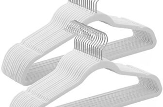 SONGMICS Grucce Appendiabiti in Velluto, 30 Pezzi, Salvaspazio e Antiscivolo, Gancio Girevole a 360°, Spesso 0,6 cm, Largo 41,5 cm, Cappotti Pantaloni, Bianco Nuvola e Argento CRF026W02