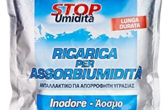 Ariasana Ricarica in Sali Assorbiumidità Fragranza Inodore 1 Busta da 450 Grammi Assorbono Efficacemente l’Eccesso di Umidità