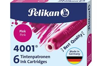 Pelikan 321075A Set Cartucce Inchiostro 4001 Per Stilografiche Tp6, Rosa, Prodotto In Germania, 321075A, Rosa, 60 cartucce