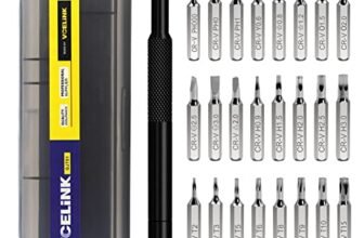 VCELINK Set Cacciaviti Precisione 25 in 1 – Mini Cacciavite Ripara Occhiali, iPhone, iPad, Switch, PS4, PC, Macbook e Orologi con Facilità – Kit Cacciavite Professionale