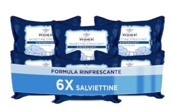 Acqua alle Rose, Salviettine Struccanti Rinfrescanti per tutti i Tipi di Pelle, con Acqua Distillata di Rosa Damascena, Azione Struccante su Viso, Occhi e Labbra – 6 Confezioni da 20 Salviettine