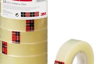 Scotch Nastro Adesivo Trasparente – 10 Rotoli (15 mm x 33 m) – Nastro Multiuso Forte e Duraturo per Casa, Ufficio e Scuola