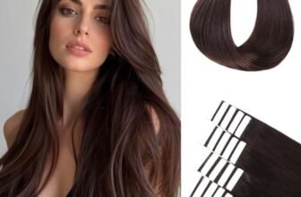 BLONDE UNICORN Extension Capelli Veri Biadesivo 20pcs 50cm Extension Biadesive Capelli Veri Marrone scuro Invisibile Estensione Capelli Veri Tape in Human Hair 50g(20inch,2#)