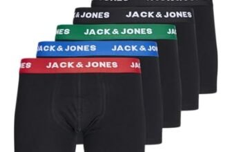 Jack&Jones Junior JACHUEY Trunks 5 Pack Noos Jnr, Boxer a Pantaloncino Bambino, Electric Blue Lemonade/Pack:Black & Black & Black & Black,