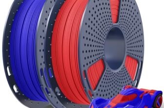 SUNLU Filamento PETG Rapido 1.75mm 1KG, Stampa Rapida fino a 600mm/s, Precisione Dimensionale ±0.02mm, 2 Bobine da 0.5KG (Rosso+Blu)