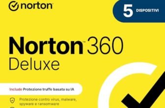 Norton 360 Deluxe 2026| Antivirus 5 dispositivi|1 anno rinnovo automatico|Digital Download
