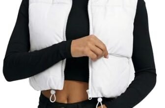 fuinloth Gilet da Donna Primaverile e Autunnale Smanicato Senza in Tinta Unita Giacca Senza Maniche Cappotti con Cerniera Bianco M