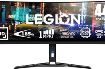 Lenovo Legion R45w-30 Monitor Gaming Curvo 44.5″ DQHD (5120×1440), VA, 1ms, 165Hz (Overclock 170Hz), Altoparlanti, Regolabile, AMD FreeSync Premium Pro, HDMI 2.1 + DP + USB-C