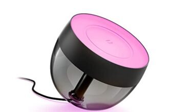 Philips Hue White and Color Ambiance Iris Lampada da Tavolo Smart Led, Bluetooth, Dimmerabile, LED Integrato, 8 W, Nero