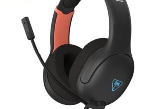 Turtle Beach Airlite Fit Nero carbone Cuffie da gioco con cavo – Con licenza ufficiale per Nintendo Switch 2, Nintendo Switch, Resistenti, Leggere