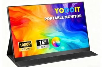 Yodoit Monitor portatile 14 pollici 1920 × 1080 100% sRGB FHD Schermo Display IPS con USB Tipo C Altoparlanti incorporati protezione degli occhi per PC, laptop, MacBook, Xbox, PS 3/4/5, Switch