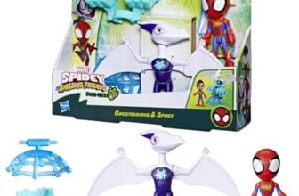 Hasbro Marvel Spidey e i Suoi Fantastici Amici, Dino-Webs, Action Figure Spider-Man di Ghostasaurus e Spidey