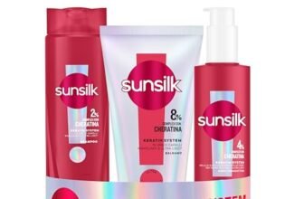 Sunsilk Kit Keratin System Shampoo 250ml, Balsamo 180ml e Siero Termoprotettore 200ml, Set Cura Capelli Lisci Anticrespo con Cheratina, Ultra Liss Complex, Capelli Morbidi e Rimpolpati 72h*