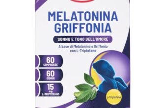 Equilibra Integratori Alimentari, Melatonina + Griffonia, Integratore a Base di Melatonina e Griffonia, Contribuisce a Ridurre il Tempo di Addormentamento, Favorisce il Rilassamento, 60 Compresse