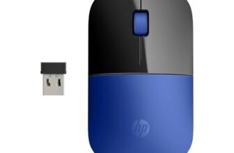 HP Z3700 Mouse Wireless, Sensore Preciso, Tecnologia LED Blue, 1200 DPI, 3 Pulsanti, Rotella Scorrimento, Ricevitore USB Wireless 2.4 GHz Incluso, Design Pratico e Confortevole, Blu