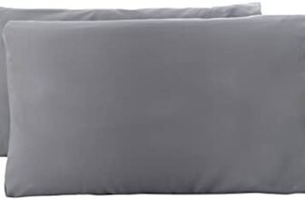 Amazon Basics Federe in microfibra, 50 x 80 cm (confezione da 2), grigio scuro