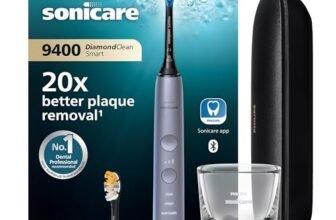 Philips Sonicare DiamondClean Smart 9400 spazzolino elettrico, spazzolino sonico con app, sensore di pressione, rilevamento della testina, grigio, modello HX9917/90