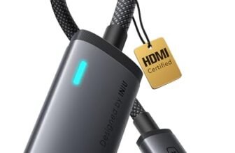 INIU Adattatore da USB C a HDMI 4K@60 Hz, adattatore USB di tipo C a HDMI Compatibile con MacBook Pro, iPad Pro, iPhone 17 16 Pro Max, Pixelbook, Surface Pro, Dell, XPS, Galaxy, e More