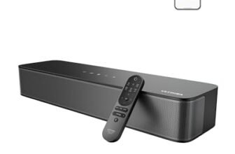 ULTIMEA 2.1 Ch Soundbar Per TV, Subwoofer Integrato, All-In-One Per PC E Giochi. App Controllo, 132W Potenza Picco, Bluetooth 5.4, OPT/AUX Ingressi, Montaggio A Parete, Poseidon M20 Pro