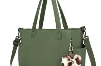 Aucuu Borsa a Tracolla in Velluto a Coste, Borsa Tote Bag Casual Grande, Borse a Tracolla da Donna Shopper Borse, per Scuola Shopping Viaggio Lavoro