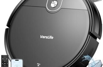VersLife L6 Robot Aspirapolvere e Lavapavimenti 2 in 1, 4000Pa, Autonomia 120 Minuti, Controllo con App, Telecomando e Alexa, Silenzioso, Auto-ricarica, per Pavimenti Duri, Tappeti e Peli di Animali