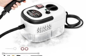 Pulitore a Vapore 2500W – Portatile ad Alta Pressione, 6 Velocità Regolabili, 3 Testine d Utilizzo, Serbatoio 1200 ml – per Casa, Cucina, Bagno, Finestre, Auto