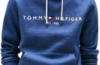 Tommy Hilfiger Uomo Felpa Tommy Logo con Cappuccio, Blu (Aegean Sea Heather), M
