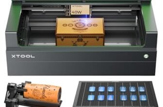 xTool S1 40 W Incisore Laser Kit di Lusso, Taglio Laser con Posizionamento a Pin-Point, Autofocus, Incisione Laser per Metallo, Pelle, Acrilico e Vetro, DIY