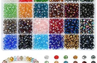1200 Perline Cristallo Sfaccettato 6mm di Vetro Ab – Set Vetro Colorato Con Scatola per Braccialetti, Collane, Gioielli, Progetti Fai Da Te (24 Colori)