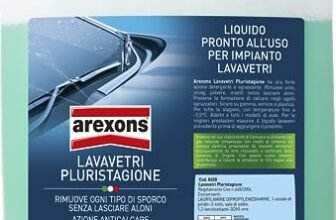 AREXONS LAVAVETRI PLURISTAGIONE -3.5 °C Liquido lavavetri auto 4.5 l per tergicristalli pronto all’uso, detergente vetri , azione sgrassante, rimuove ogni tipo di sporco, azione anticalcare