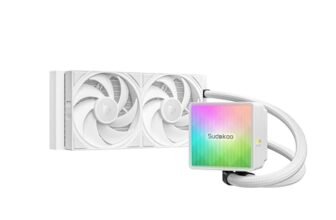 Sudokoo NEXAURA 240 Bianco Dissipatore Liquido 240mm per CPU, Raffreddamento Liquido AIO,2 Ventole PWM FDB, ARGB PWM Pompa Silenziosa, 2500-3600RPM,TDP 280W, Intel LGA1851/1700/1200/115X e AMD AM5/AM4