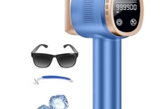 Epilatore Luce Pulsata con Funzione di Raffreddamento a Ghiaccio, Schermo LCD Touch,Modalità di Scorrimento Automatico, Epilatore a Luce Pulsata per Donne e Uomini,Viso, Ascelle, Bikini,Corpo