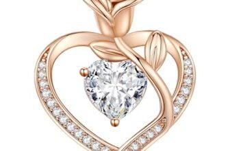 CDE Collana Donna Collana Cuore in Oro Rosa Gioielli Donna, 925 Sterling Silver Collana Pendente Anniversario Compleanno San Valentino Regalo di Natale per donne Moglie Mamma Fidanzata (Oro Rosa 04)