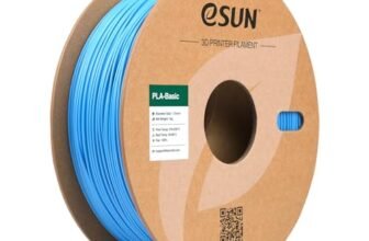 eSUN Filamento PLA 1,75 mm, filamento di Basic PLA per stampanti 3D Precisione dimensionale +/- 0,05 mm, bobina da 1 kg (2,2 libbre) Filamento PLA veloce per stampanti 3D, Azzurro