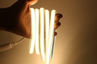 IP67 COB LED Striscia 1M 220V, 280 led/m Super Brillante Impermeabile Strip 1 Metro Bianco Caldo 3000K (Bianco Caldo, 1)