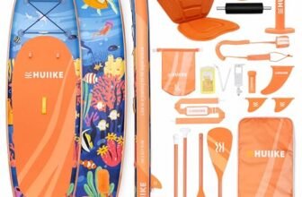 HUIIKE Tavola Sup Gonfiabile Adulti con Accessori Inclusi, Pagaia, Pinne, Pompa. Stand Up Paddle Board con Grande Stabilità e Resistenza. 305 x 84 x 15 cm, Carico Massimo 130 kg