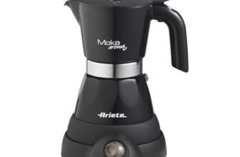 Ariete 1358 Moka Aroma, Moka per caffè, 400 W, 2/4 tazze, Base cordless, Nero