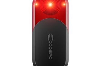 COOSPO TR70 Luce Posteriore Radar Intelligente Bicicletta, 140m Rilevamento, Bluetooth & ANT+ Connessione Doppia, 7 Modalità, 40h Autonomia, IP67 Acquastatico VTT & Strada